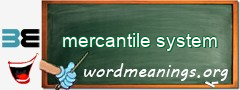 WordMeaning blackboard for mercantile system